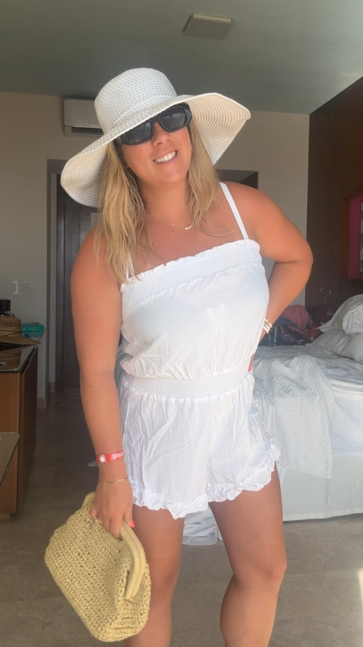 Let’s go to the pool! This swimsuit gives me Meredith Blake vibes. Medium in bottom, large in top, small in romper. 

Amazon find. Walmart fashion. Midsize swim. Summer outfit. Pool outfit. Casual summer. Black and white swim. White sun  hat 

#LTKSwim #LTKxWalmart #LTKSummerSales
