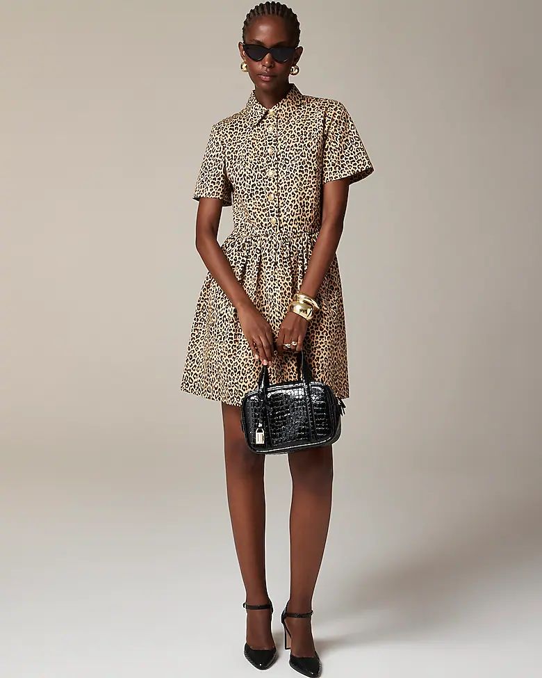 A-line shirtdress in leopard chino | J. Crew US