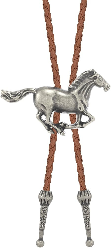 Bolo Tie for Men, Handmade Vintage Rodeo Cowboy Leather Necktie Costume Accessories Western Bolo ... | Amazon (US)