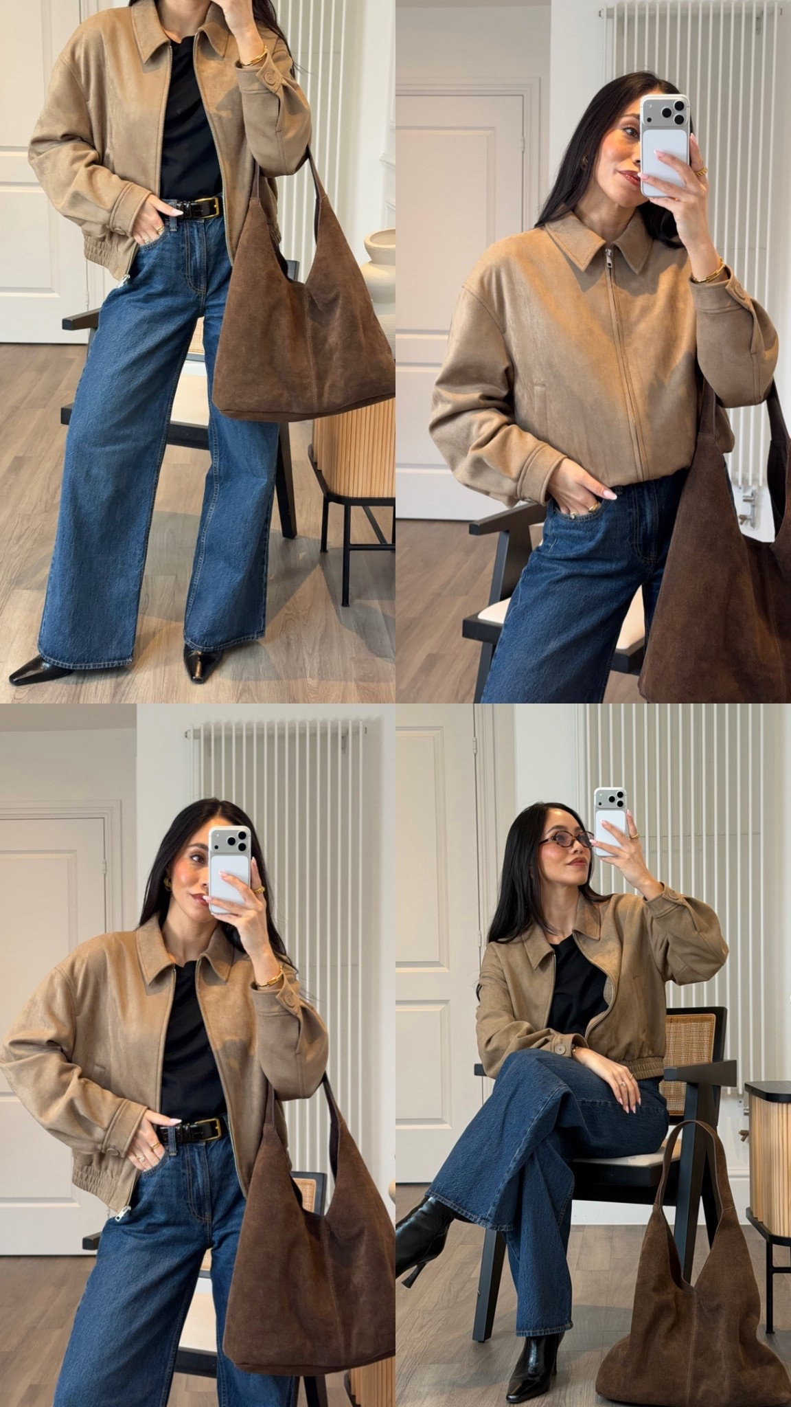 Early spring outfit 🤎 tan faux suede bomber from M&S (size 8), size 24 regular in the Abercrombie jeans 

Outfit of the day, suede jacket, blue denim, Abercrombie jeans 

#LTKuk #LTKstyletip #LTKXAbercrombieDenim