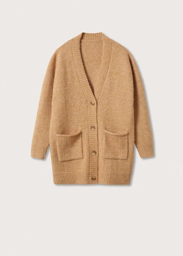 Oversize knit cardigan -  Women | Mango United Kingdom | MANGO (UK)