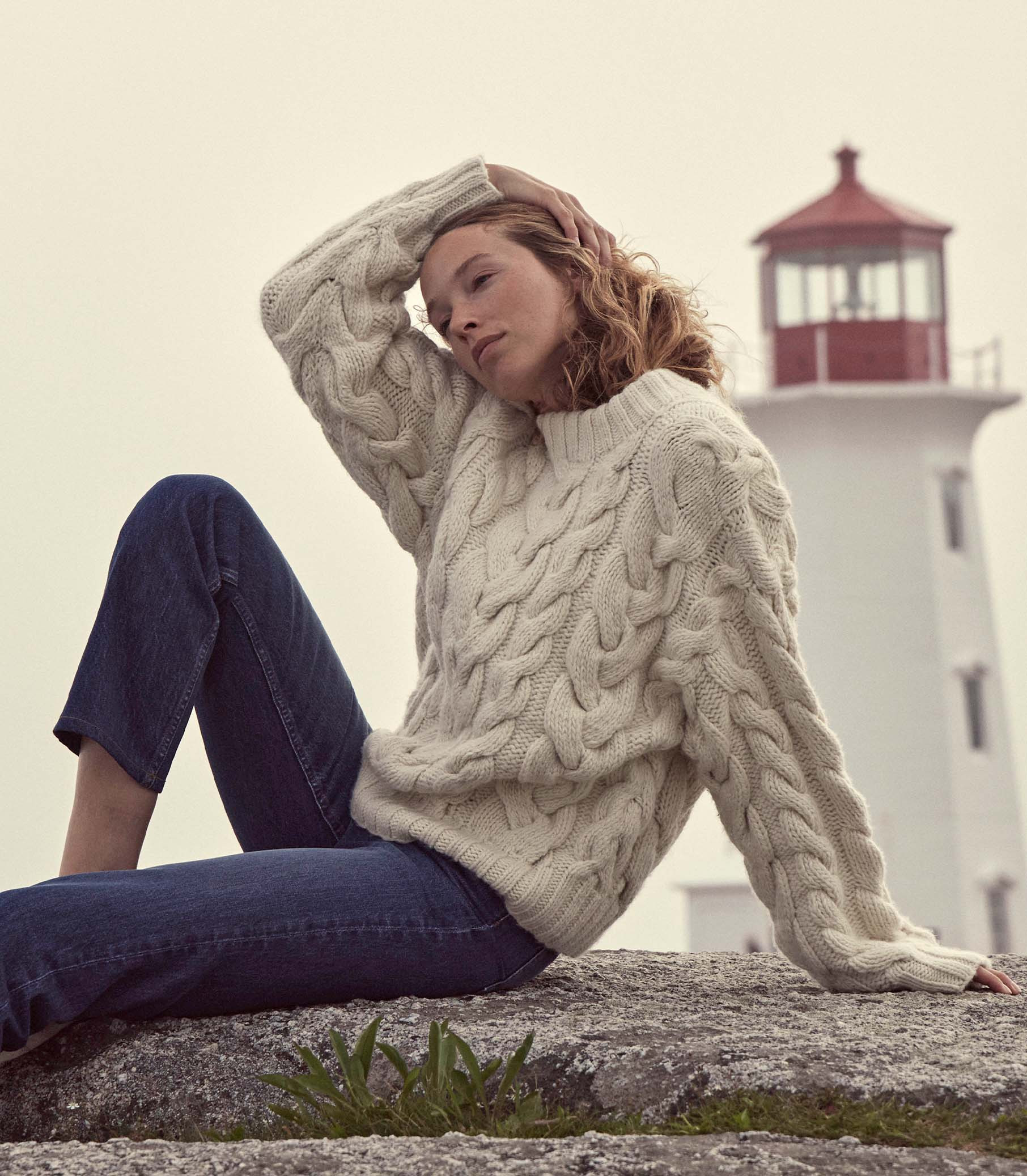 Olympus Sweater - Cream | DÔEN | DOEN