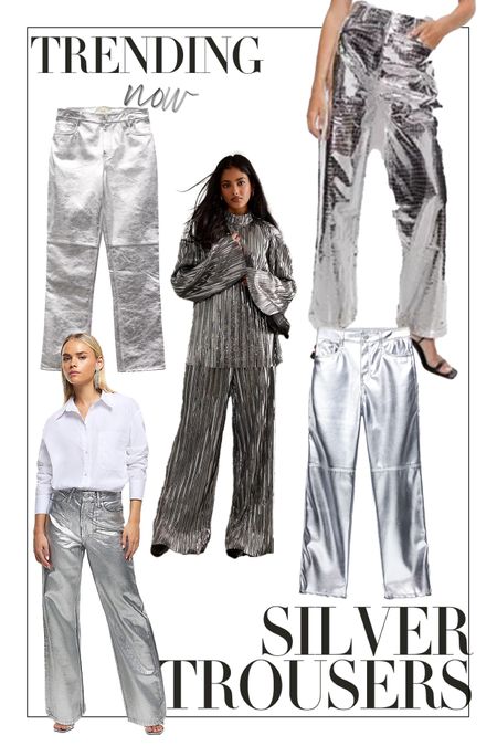 Trending this week… Silver trousers 🪩
Silver pants | Silver trousers | Christmas outfit ideas | Metallic | Party trousers 

#LTKHoliday #LTKSeasonal #LTKstyletip