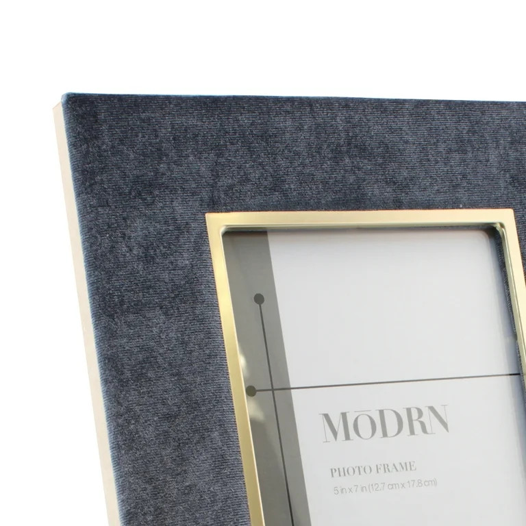 MoDRN 5x7 Rectangular Velvet and Metal Table Top Single Photo Frame, Navy Blue - Walmart.com | Walmart (US)
