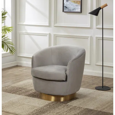 31" W Velvet Swivel Barrel Chair | Wayfair North America