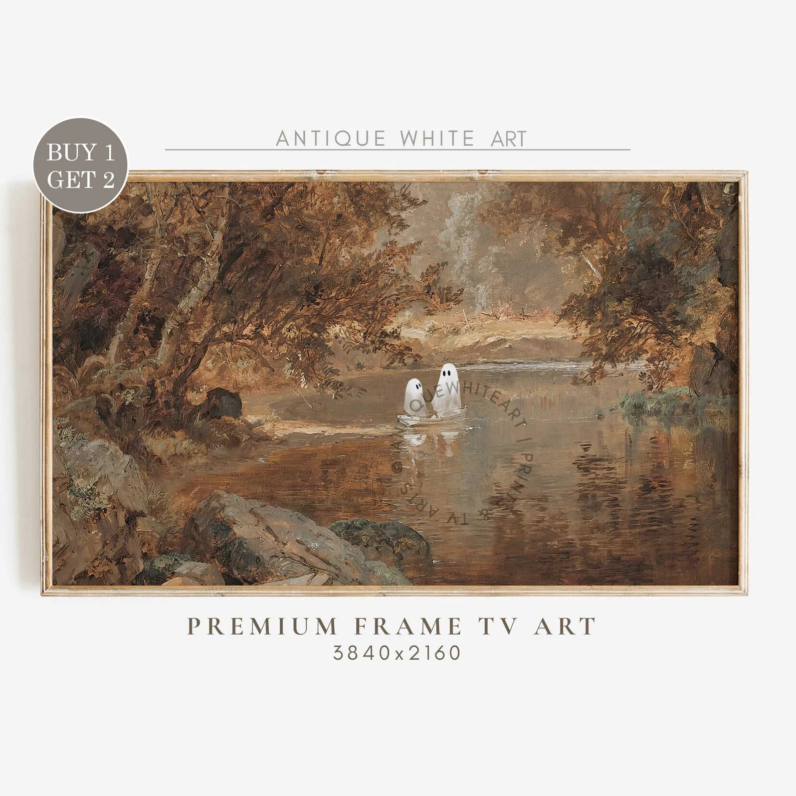 Cute Ghosts Frame TV Art, Spooky Halloween Art for Tv, Ghosts in Vintage Painting, Frame TV Hallo... | Etsy (US)