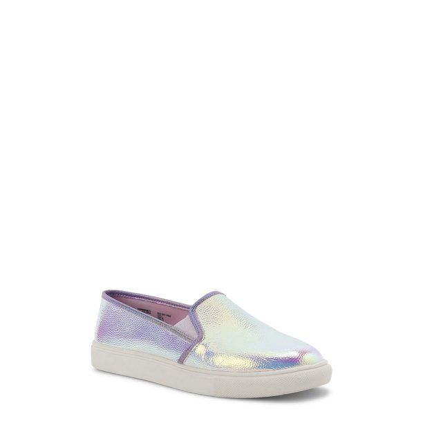 Wonder Nation Iridescent Twin Gore Slip-on Sneaker (Little Girls & Big Girls) | Walmart (US)