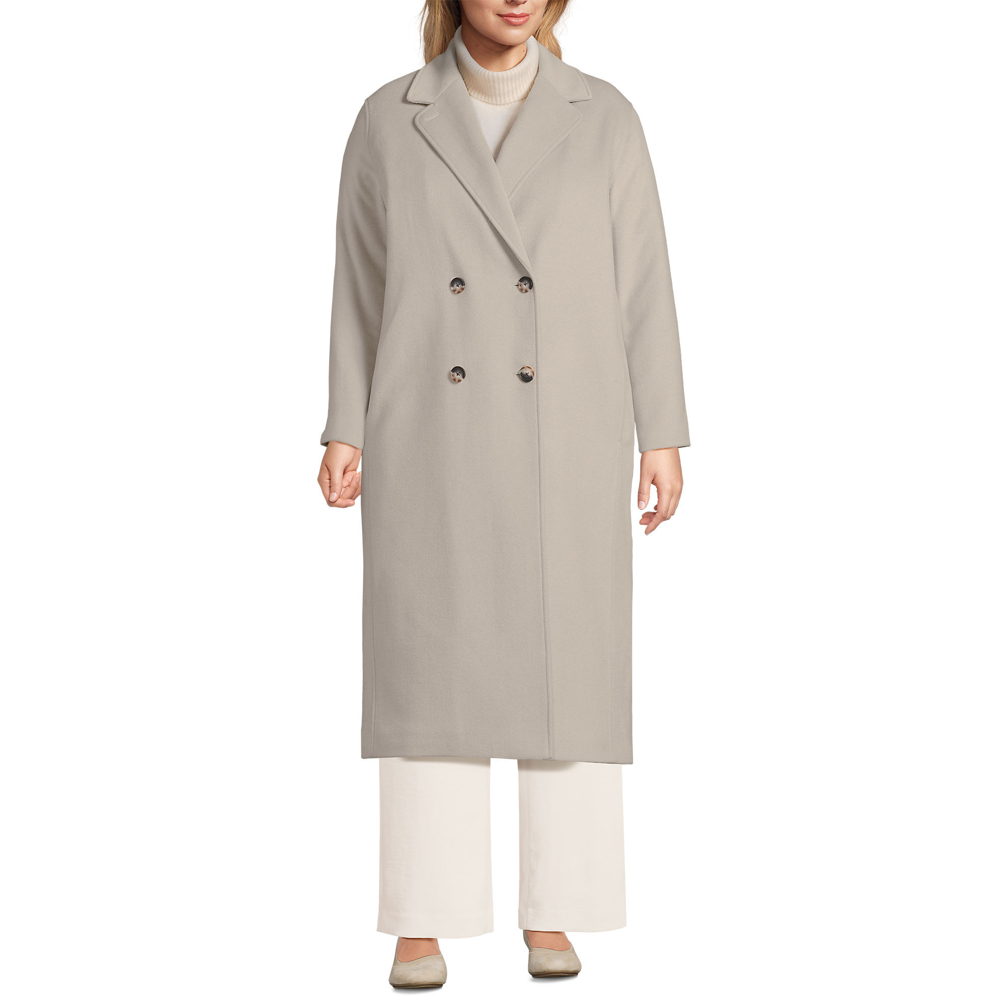 Women's Insulated Double Breasted Wool Coat | Lands' End (US)