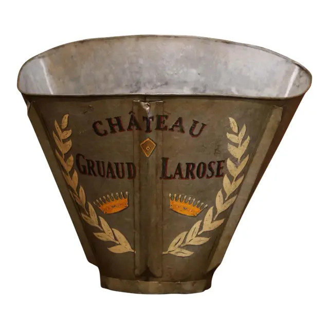19th Century French Hand Painted Tole Grape Basket From Bordeaux | Chairish