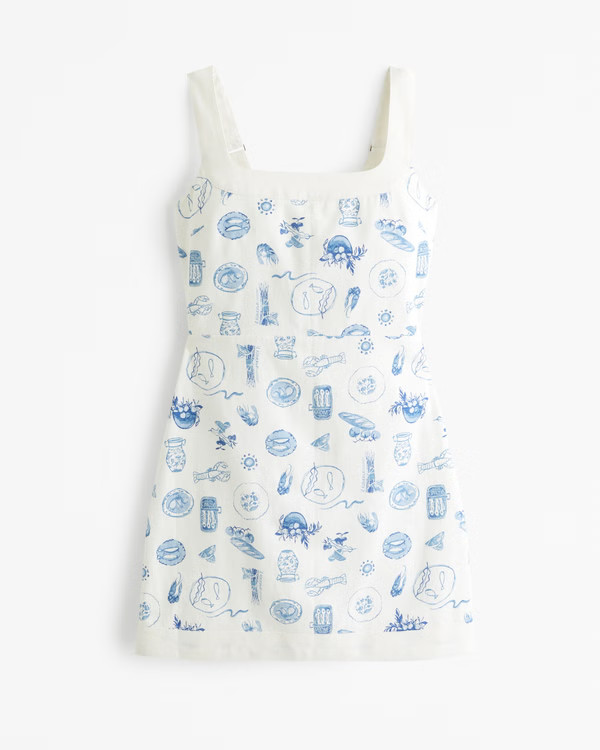 Women's Linen-Blend Wide Strap Mini Dress | Women's Dresses & Jumpsuits | Abercrombie.com | Abercrombie & Fitch (US)