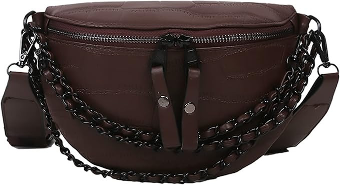Fanny Pack Chest Bag Crossbody Purse for Women - Fashion PU Leather Shoulder Bag Women's Waist Ba... | Amazon (US)