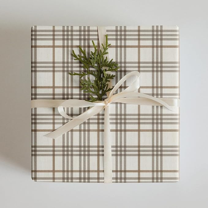 Vintage Brown White Gifts Wrap, Unique Festive Wrapping Paper Roll, Bold Wrapping Paper, Christma... | Amazon (US)