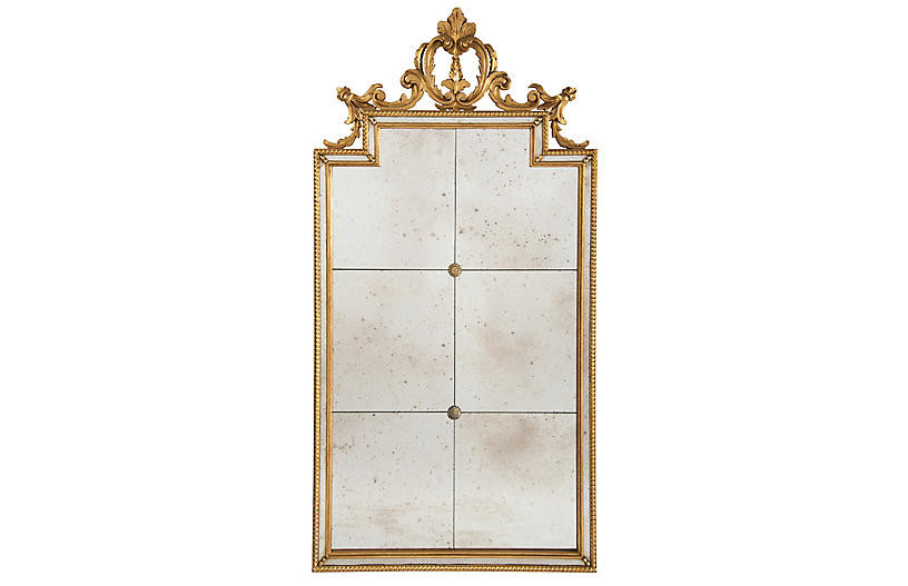Six-Panel 22"x44" Wall Mirror, Gold | One Kings Lane