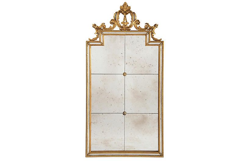 Six-Panel 22"x44" Wall Mirror, Gold | One Kings Lane