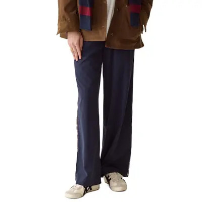 Marine Layer Allison Pull-On Wide Leg Side Stripe Pants in Navy at Nordstrom, Size Small | Nordstrom