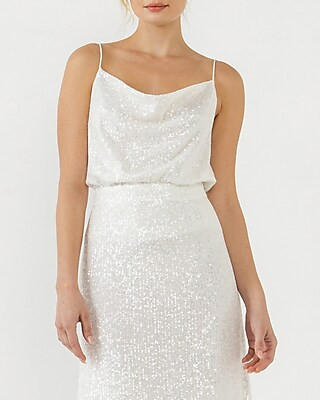 Endless Rose Sequins Cowl Neck Top | Express