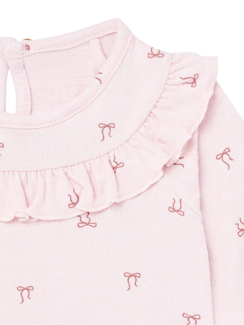 Modern Moments by Gerber Baby Girl Hacci Outfit Set With Ruffle, 2-Piece, Sizes 0/3 Months -24 Mo... | Walmart (US)