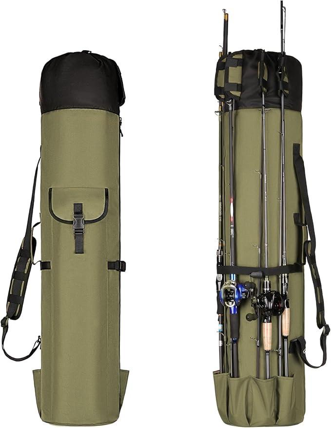 Wowelife Fishing Rod Carrier Fishing Pole Bag Reel Organizer Case Storage Bag for Fishing Gear an... | Amazon (US)