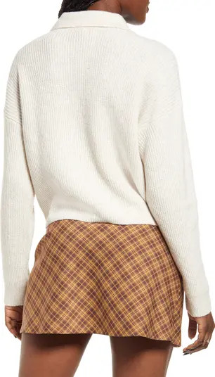 Rib Long Sleeve Polo Sweater | Nordstrom