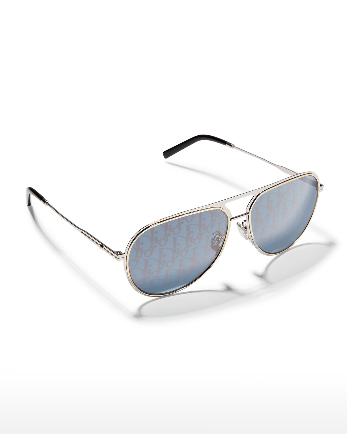 DiorEssential Logo-Monogram Metal Aviator Sunglasses | Neiman Marcus