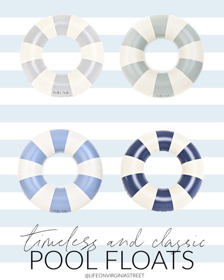 The cutest timeless and classic striped pool floats! I’m linking all ten colors and they each come in three sizes. Too cute for a fun pool party! Also linking a look for less option.
.
#ltkhome #ltkfindsunder50 #ltkfindsunder100 #ltkstyletip #ltkseasonal #ltksalealert #ltkswim #ltkkids #ltkfamily

#LTKfindsunder50 #LTKSeasonal #LTKhome