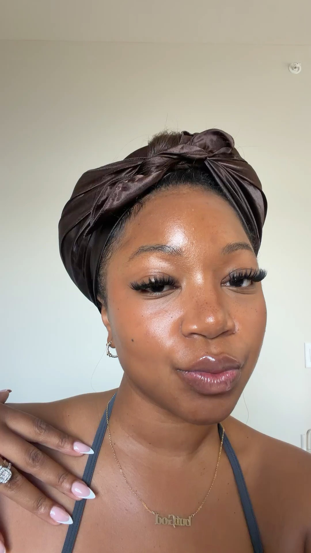 okay maybe 5 or 6 products lol.
- i use the merit beauty stick to do a spot treatment where my dark marks are and then under my eyes and then i set it with the powder.
- i use the lumi glotion in the shade rich for my forehead for a bronze glow. a little goes a long way.
- i add the lightest bit of blush, set the face with my milk makeup, and i do my eyebrows with the glue.


that's the perfect no-makeup makeup look that lasts me all day and at the gym.
