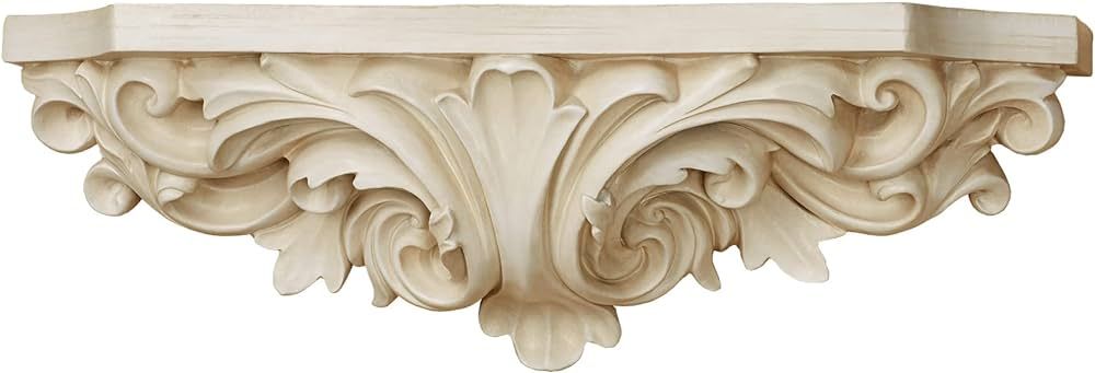 Touch of Class Astrella Antique White Wall Shelf | Victorian Style Decor for Bedroom, Living Room... | Amazon (US)