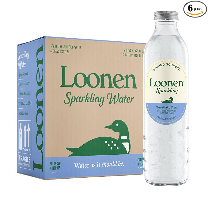 Loonen Spring Sourced Sparkling Water, Glass Bottled High Carbonation, Minerals, Magnesium, Potas... | Amazon (US)
