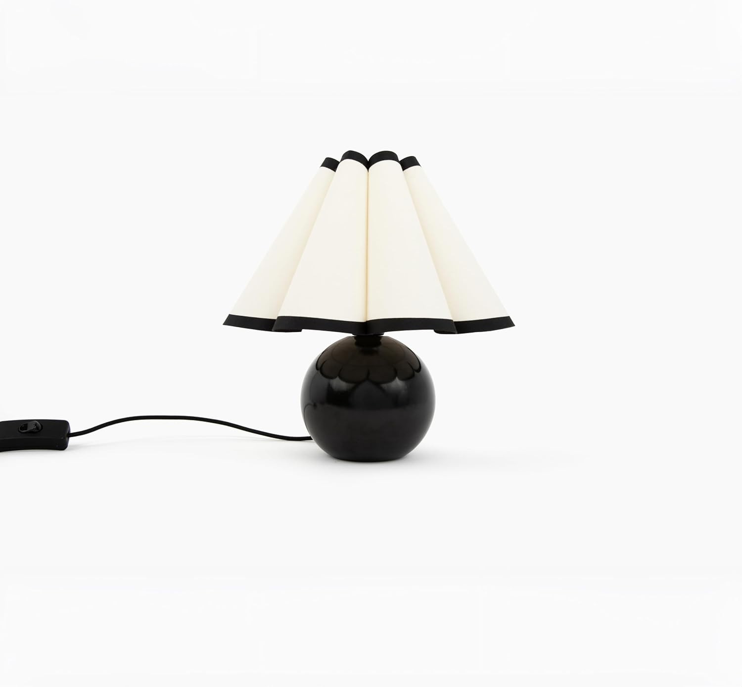 Brightech Blair 10" Table Lamp - Small Modern Black Lamp with Round Natural Marble Base, Art-Deco... | Amazon (US)