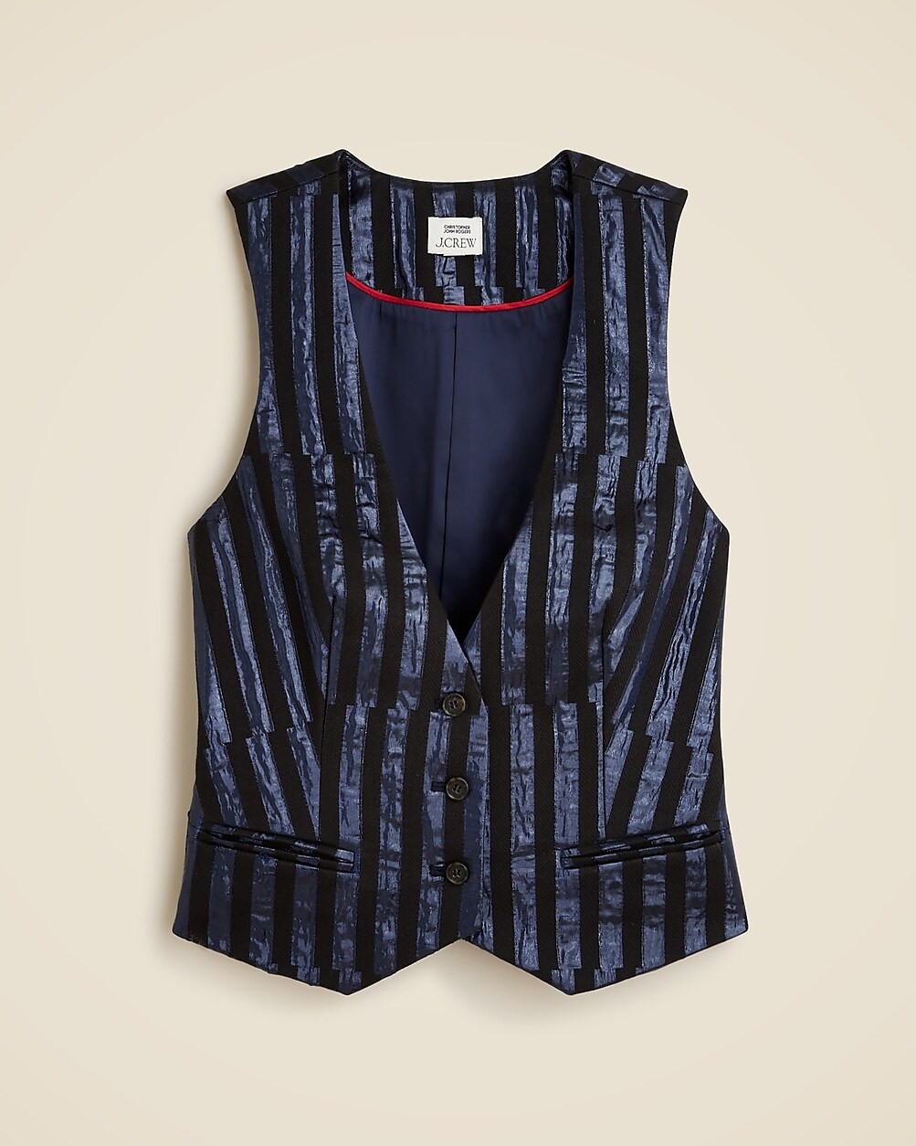 Christopher John Rogers x J.Crew slim-fit vest in metallic stripe | J. Crew US