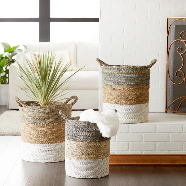 3 Piece Wicker Basket Set | Wayfair North America