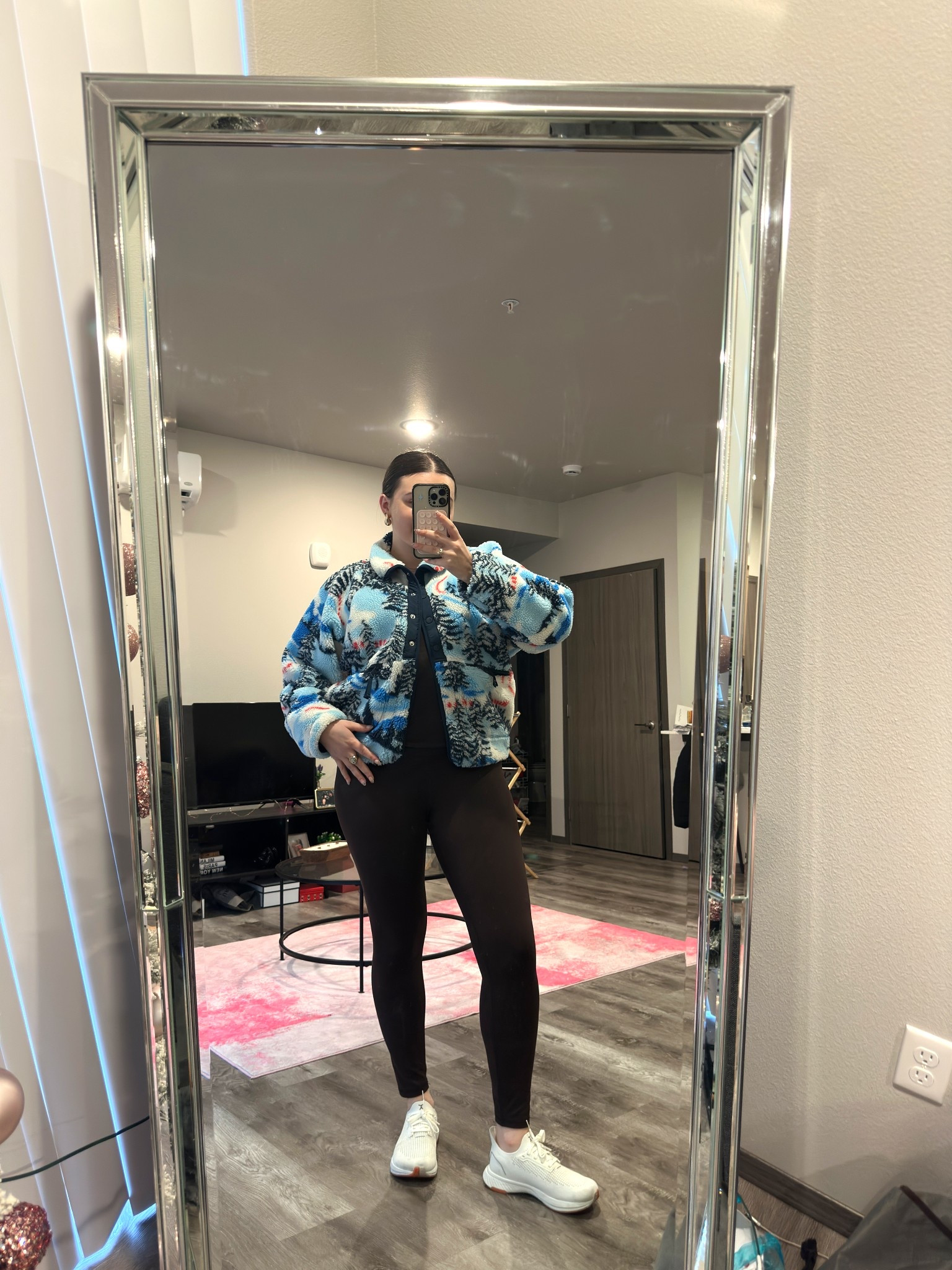 Comfy and cozy winter road trip outfit! Loved this Sherpa for the chilly weather ⛄️

I’m wearing a M tank and jacket, size L leggings and size 9 sneakers

#LTKootd #LTKTravel #LTKMidsize