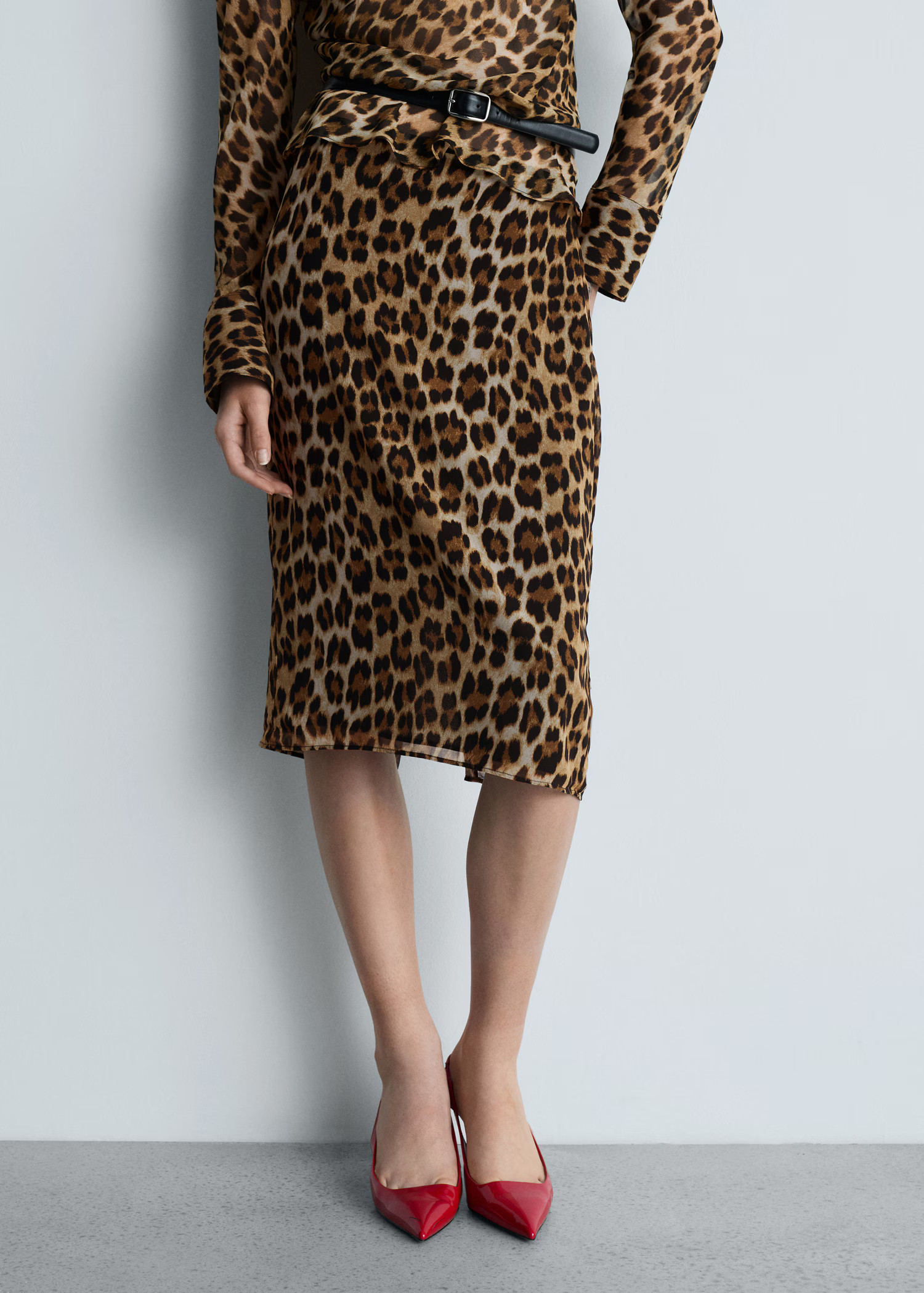 Leopard midi skirt | MANGO (UK)