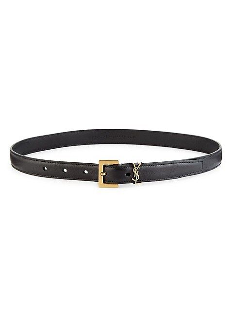Monogram Lacquer Leather Belt | Saks Fifth Avenue