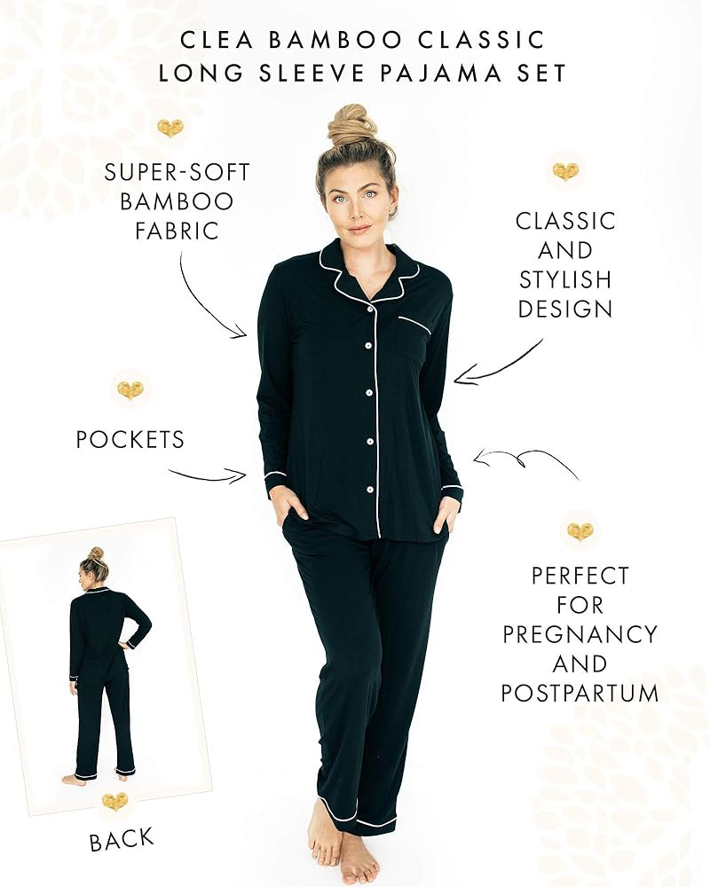 Kindred Bravely Clea Bamboo Classic Long Sleeve Maternity & Nursing Pajama Set | Amazon (US)