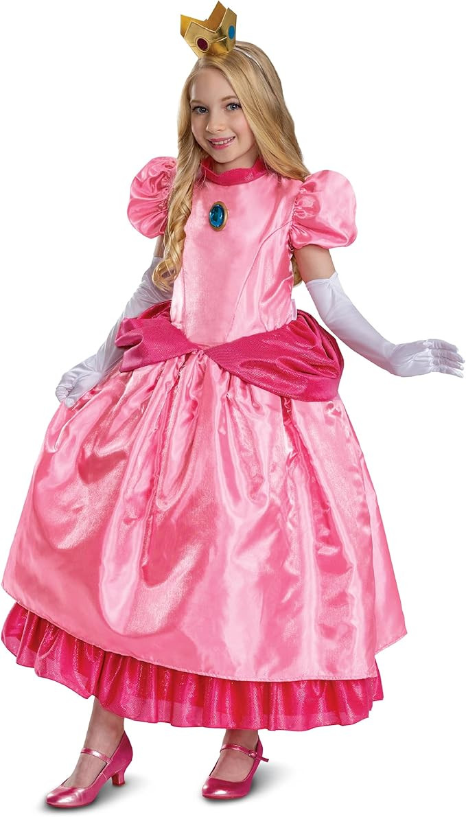 Disguise Girls Princess Peach Elevated Costume, Official Nintendo Super Mario Peach Costume With ... | Amazon (US)