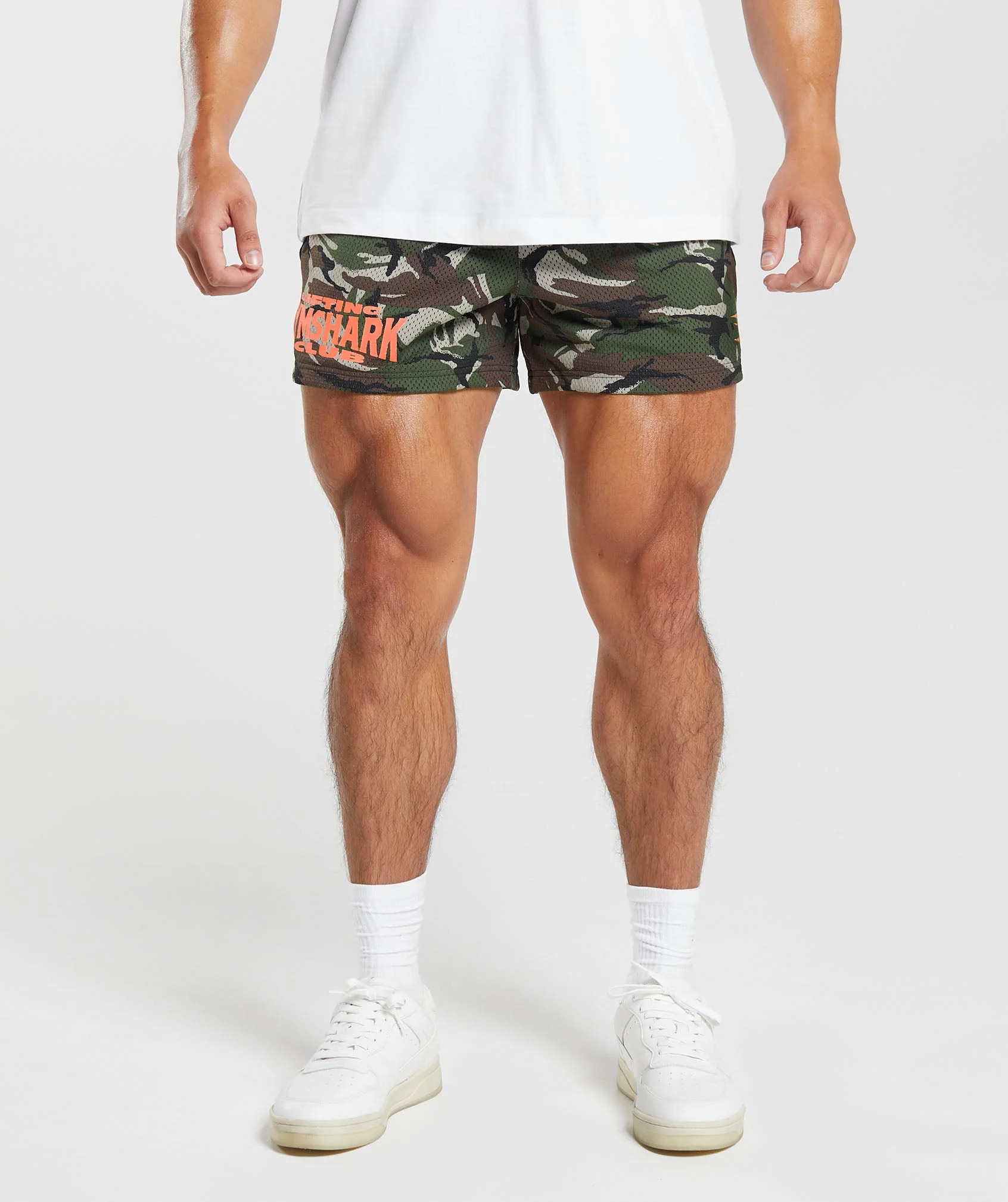 Gymshark Lifting Club Printed Mesh 5" Shorts - Winter Olive | Gymshark US
