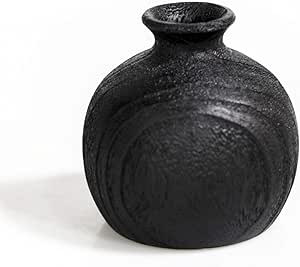 3.9 X 3.9 inch Small Wood Vase Black Wooden vase Flower Vase Decorative Vases for Home Table Offi... | Amazon (US)