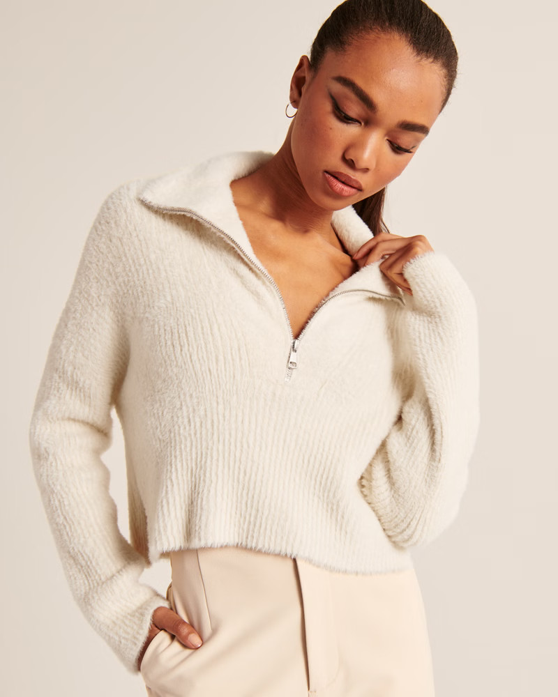 Women's Eyelash Half-Zip Sweater | Women's Up To 50% Off Select Styles | Abercrombie.com | Abercrombie & Fitch (US)