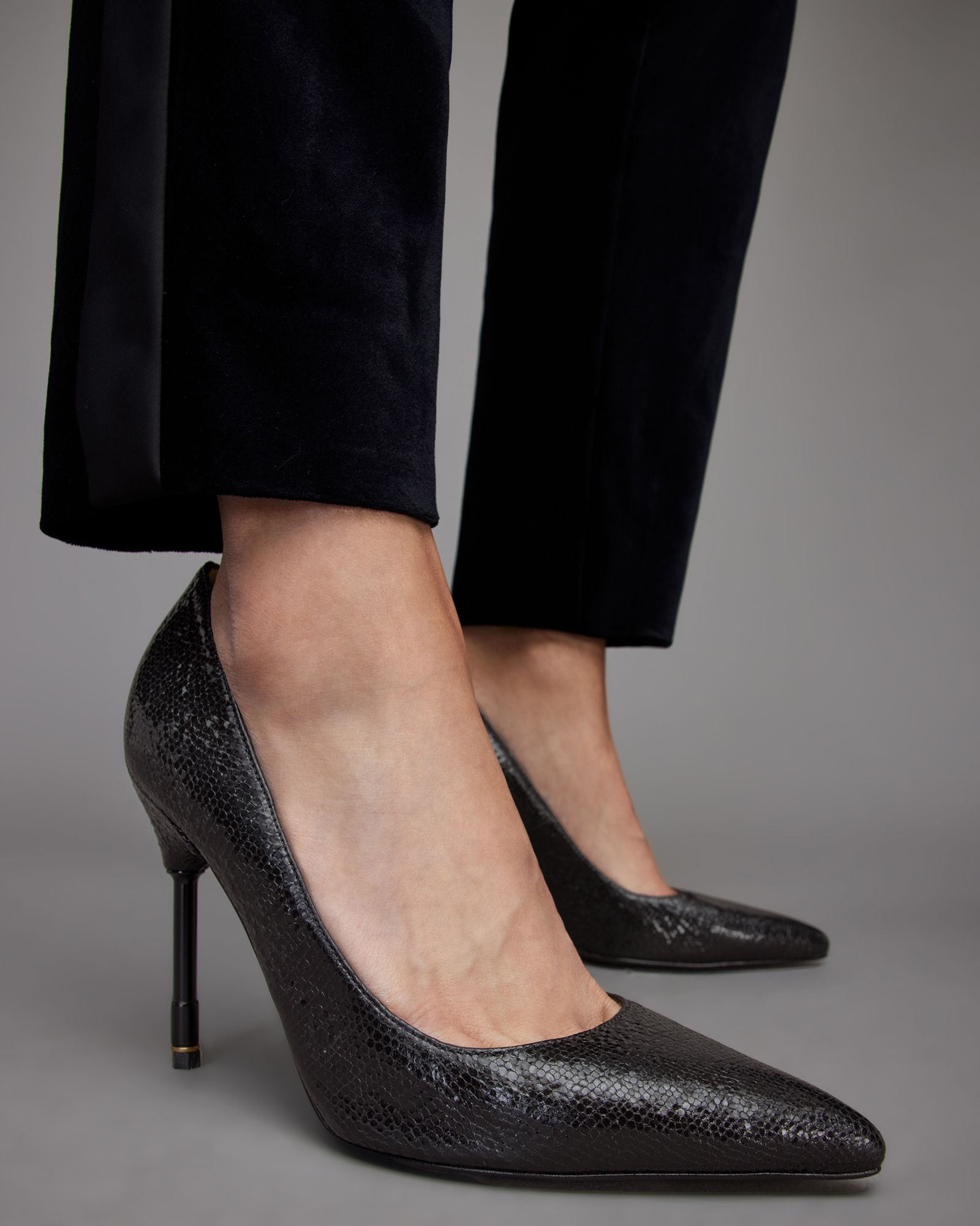 Nova Leather Metallic Court Shoes | AllSaints US