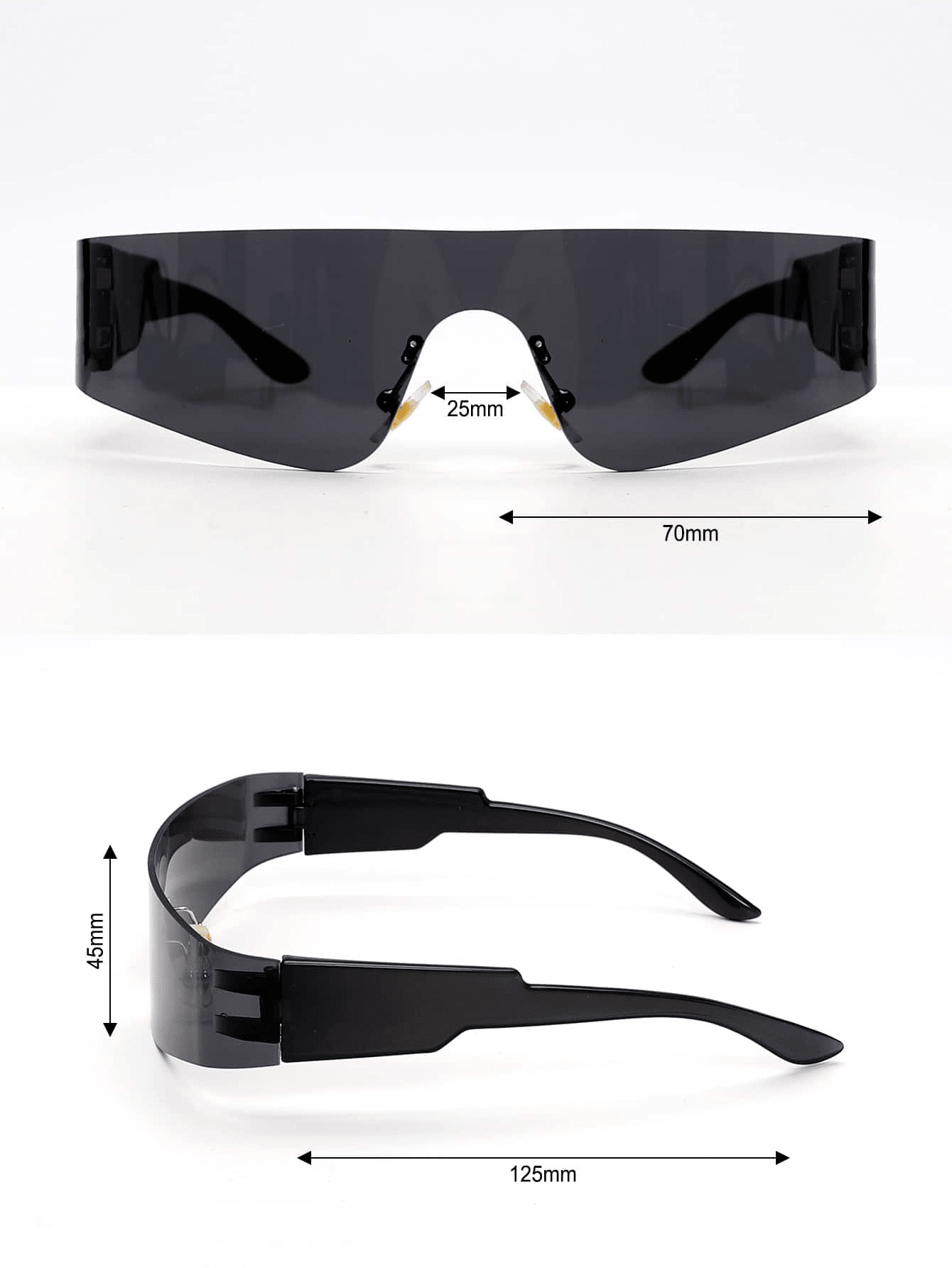 1pc Rimless Enveloping Y2k Futuristic Sporty Sunglasses Fashion Eyewear | SHEIN