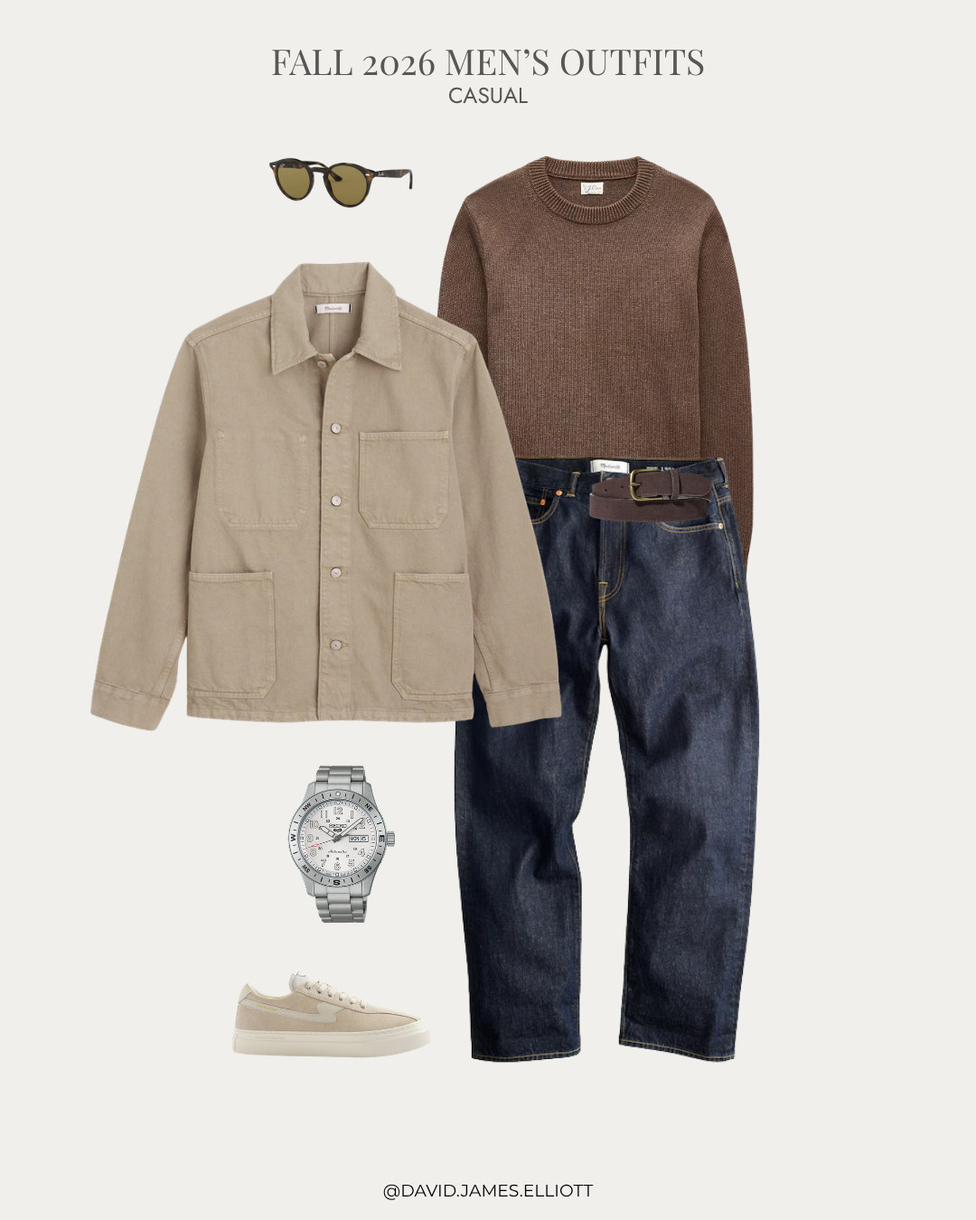 Casual tonal outfit for fall. Brown, tan, sneakers.  

 #LTKMens