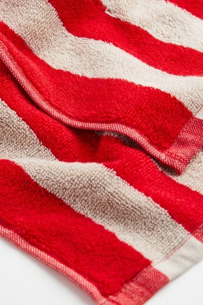 2-pack Striped Guest Towels - Red/beige striped - Home All | H&M US | H&M (US + CA)