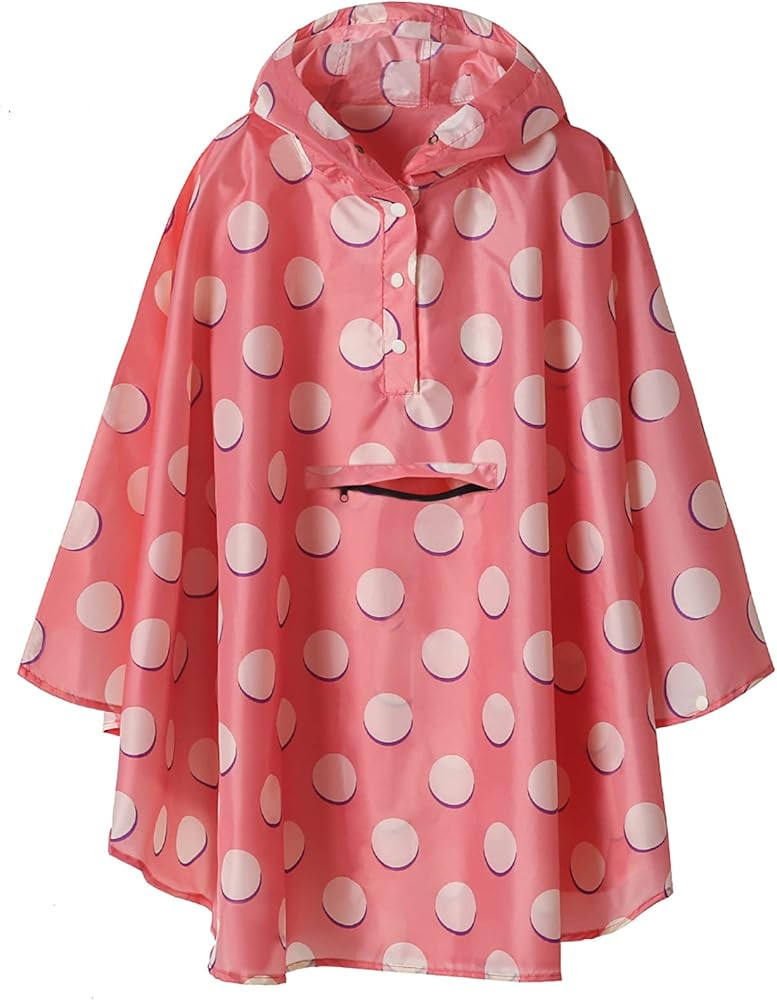 SaphiRose Lightweight Kids Rain Poncho Jacket Waterproof Outwear Rain Coat | Amazon (US)