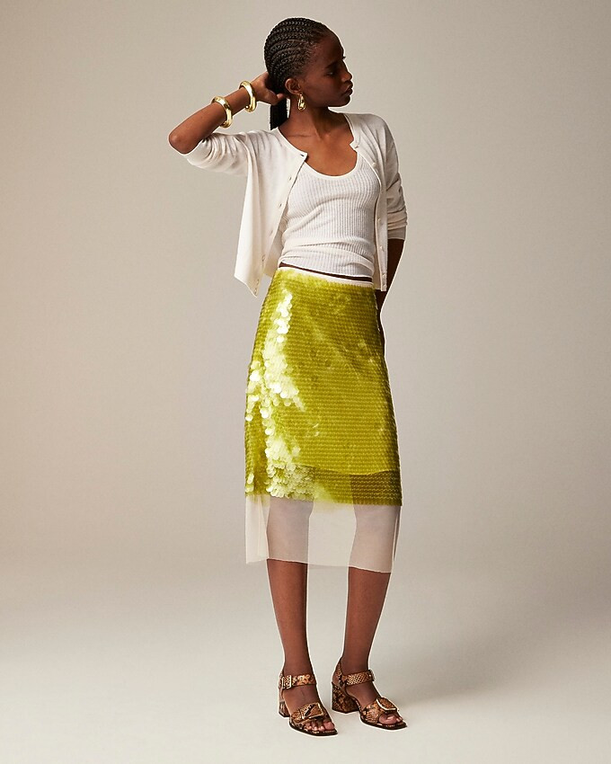 Collection sequin paillette midi skirt | J. Crew US