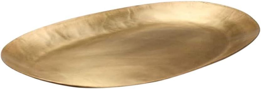 Serene Spaces Living Antique Oval Raw Brass Tray, Hammered Decorative Metal Tray Use as Holder fo... | Amazon (US)