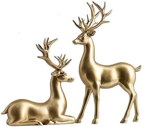 HM&DX Creative Couple Deer Sculptures Home Decor Collectible Figurines Wedding Gifts Office Books... | Amazon (US)
