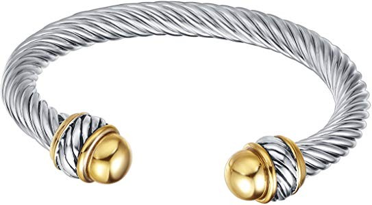Fashion jewelry Brand Cable Wire Retro Antique Bangle Elegant Beautiful Valentine Mothers day Gift | Amazon (US)