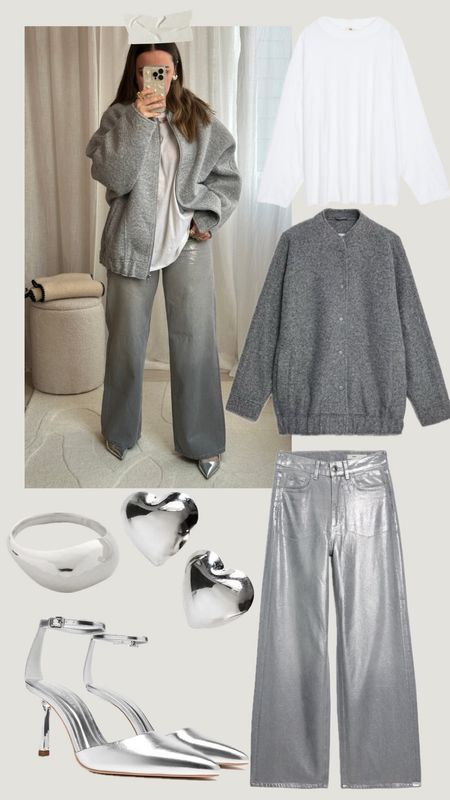 GET THE LOOK | All about the greys and silvers for the winter days 🤍🖤
Grey wool coat | Borg oversized bomber jacket || Heart earrings | Bow phone case | Monica Vinader rings | Winter outfit ideas | Silver coated jeans | All grey outfit idea 

#LTKstyletip #LTKSeasonal #LTKover40
