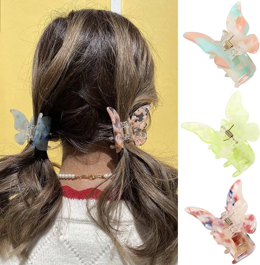 NAISIER Butterfly Hair Clips Cute Hair Claw Clips for Women Girls Jaw Clips 2.3 inch Girls Butter... | Amazon (US)